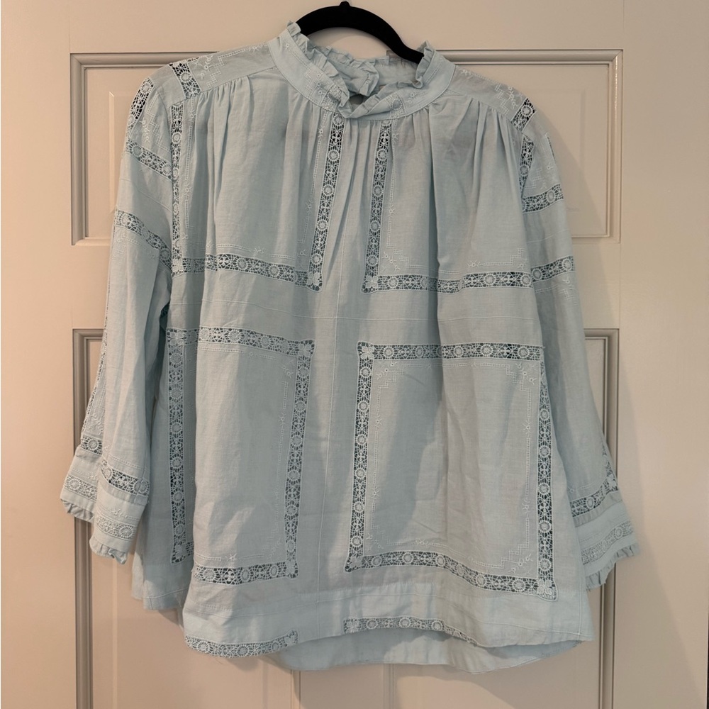 Sea NY Baby Blue Lace Top
